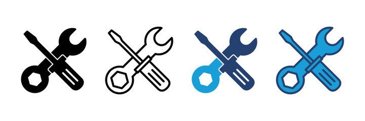 Repair tools icon vector. tool icon vector. setting icon vector. Wrench and screwdriver. support, Service