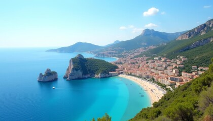 Fototapeta premium Escape to Paradise A serene coastal view