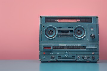 Fototapeta premium Music of the past: retro tape recorder for true enthusiasts