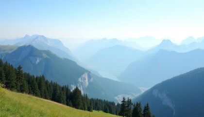 Fototapeta premium Majestic mountain vista serene and untouched
