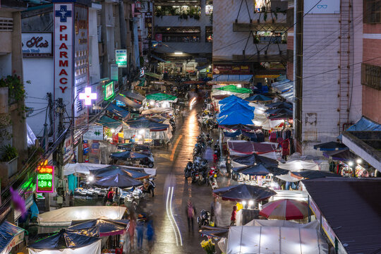 Street markets in the city center of Da Lat, Vietnam