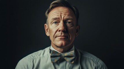 Fototapeta premium Middle-aged British man with a bow tie