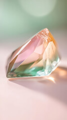 Beautifully Faceted Tourmaline Stone with Vibrant Iridescent Colors and Refractive Sparkle