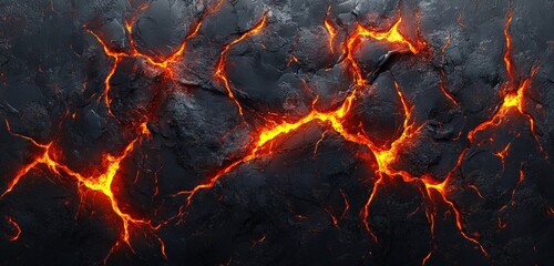 A black and orange image of a rock with a crack in it
