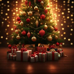 christmas tree with presents