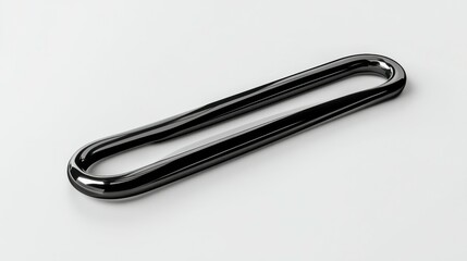 Isolated black paperclip on white background
