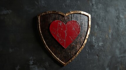 Obraz premium A shield with a heart symbol