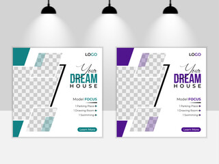 Social media design for real estate, vector tamplate design, Home For Sale