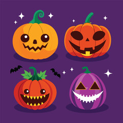 Set variety of halloween party pumpkins