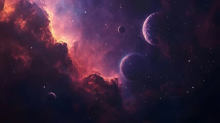 Obraz premium ethereal celestial beings drifting through cosmic nebulae in a mystical universe scene