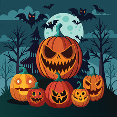 Set variety of halloween party pumpkins