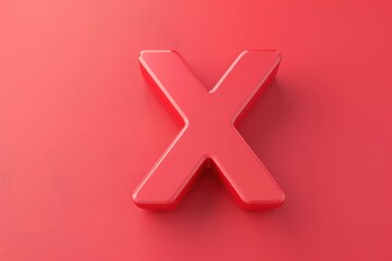 Fototapeta premium A red X is shown on a red background