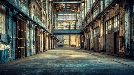 Fototapeta premium Dramatic Interior View of Maximum Security Prison