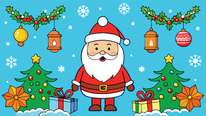 Elegant Christmas Greeting Card with Festive Decorations