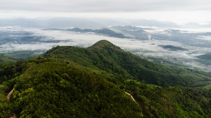 Khao Soon Sea of ​​Mist Viewpoint, a popular tourist attraction in Nakhon Si Thammarat Province, Thailand