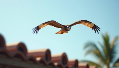 Fototapeta premium Soaring high above the tropical landscape