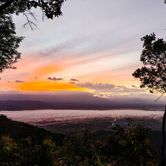 Khao Soon Sea of ​​Mist Viewpoint, a popular tourist attraction in Nakhon Si Thammarat Province, Thailand