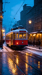 Obraz premium tram at night