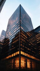 Fototapeta premium Aesthetic modern steel building featuring clean lines and a polished finish, embodying contemporary architectural design.