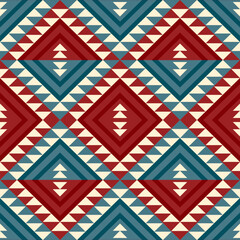 Fototapeta premium American tribal native pattern.Ethnic traditional Navajo,Aztec,Apache,Southwest vector style.Geometric boho abstract