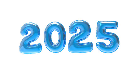 New Year balloons 2025 isolated on white background