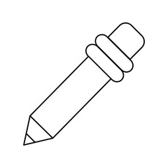 pencil line icon with white background vector stock illustration