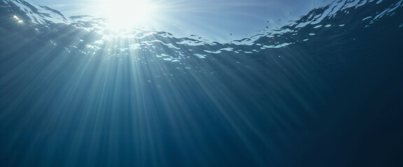 underwater scene with rays of light