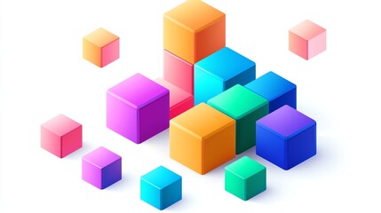 Obraz premium Diagram of Kubernetes with containers and pods, colorful isometric icons, educational style, white background, no text