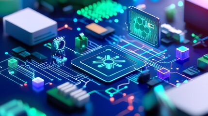 Illustration of Kubernetes ecosystem, diverse network nodes, blue and green theme, futuristic yet approachable style