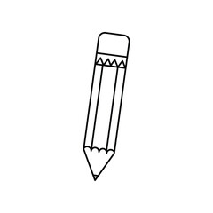 pencil line icon with white background vector stock illustration
