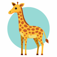 giraffe cartoon isolated on white