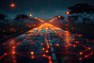 3D map world animated connections and data streams global business infrastructure