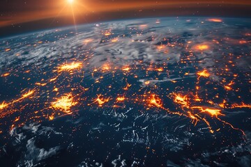 3D map world animated connections and data streams global business infrastructure