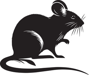 Mouse Outline Silhouette Vector on White Background.
