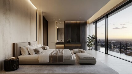 Modern city penthouse with luxury finishes.