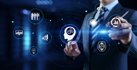 Deep learning neural network AI Artificial intelligence concept.