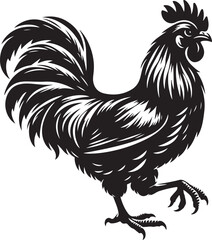 Chicken Outline Illustration - Clean Vector Line Drawing.