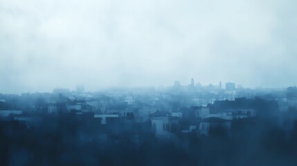 Golden-hued autumn trees outside a window, city skyline visible, with warm sunlight filtering through for a peaceful seasonal background