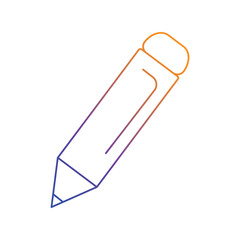 pencil gradient icon with white background vector stock illustration