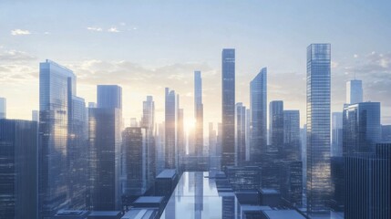 Stunning cityscape background ideal for professional settings.