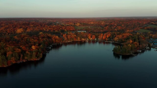 4K drone video of Muskoka, Ontario in the Fall.