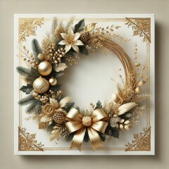 Golden Christmas wreath