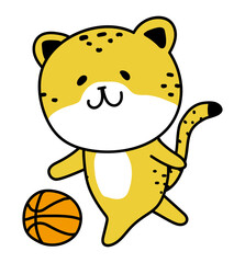 バスケでドリブルをするチーター1