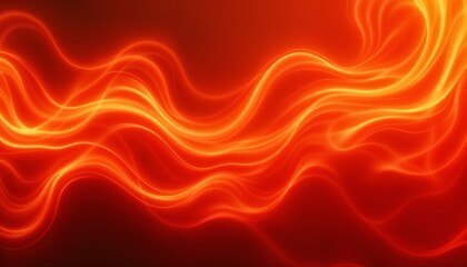 Obraz premium Dynamic flowing waves of red light, abstract background with luminous patterns 