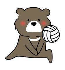 バレーをするツキノワグマ1