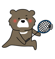 バドミントンをするツキノワグマ3