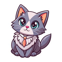 Cat mascot funny isolated vector illustration