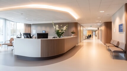 Modern Hospital Reception Area 