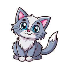 Cat mascot funny isolated vector illustration