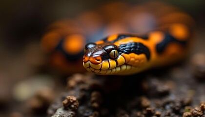 Fototapeta premium Vividly colored snake in its natural habitat